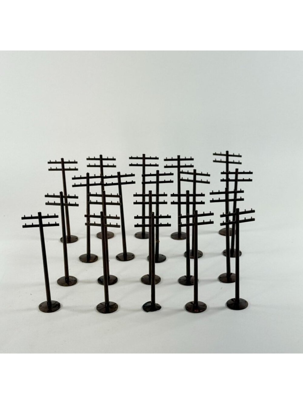 Vintage Plasticville 1950s Telephone Poles Lot 20 Brown O Gauge Train Scenery